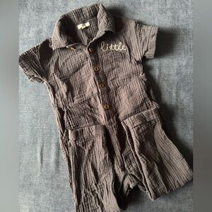 Little Black Button-Up Romper